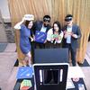 family at the photo booth