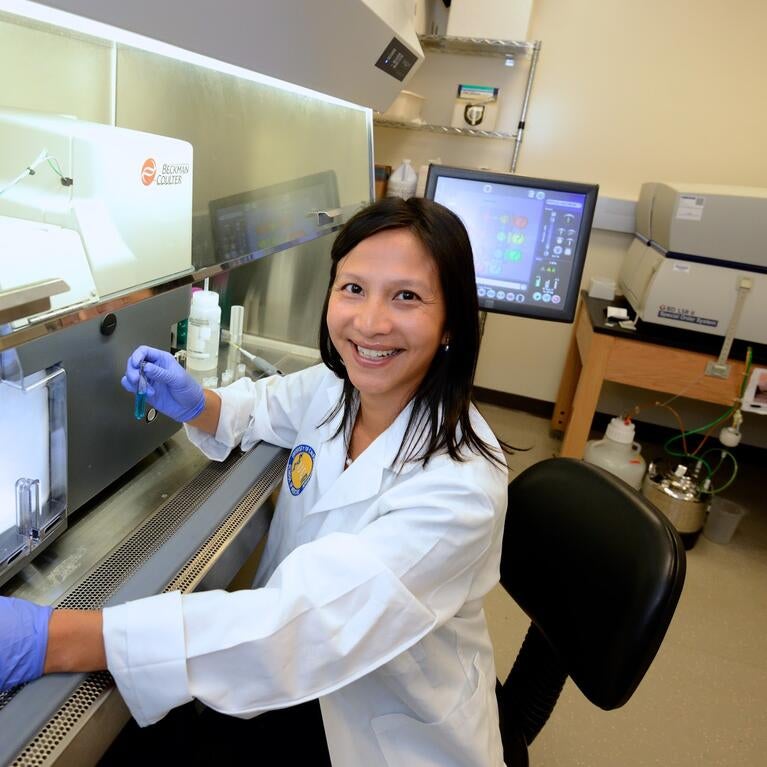 Meera Nair in her lab