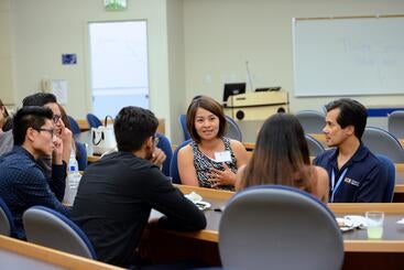 Ariel DeGuzman with medical students