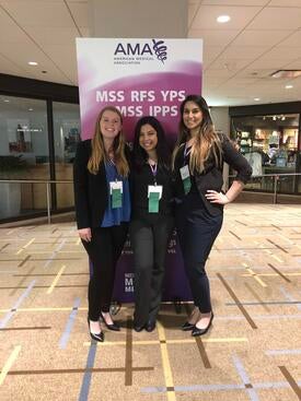 Julia Seiberling and two other women at an AMA conference