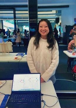 angelina-lam-art Angelina Lam, class of 2025, with art project on laptop