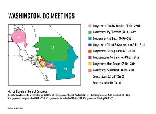 DC-meetings-graphic Graphic showing Southern California districts whose representatives Pegan met
